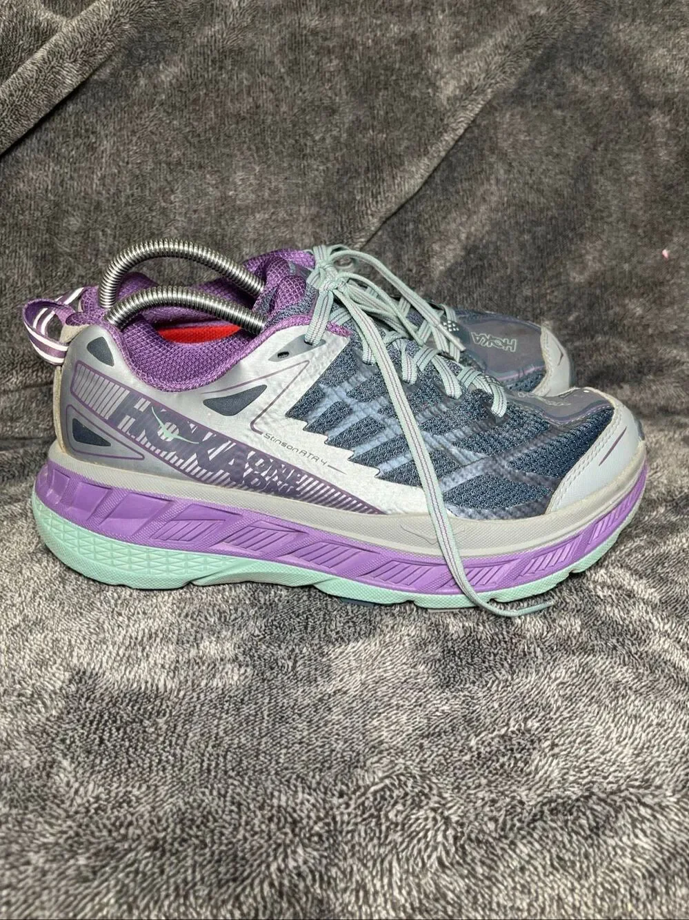 ⁠Hoka One One Stinson ATR 4 Trail Running Shoes Women's 8.5 Tradewinds Purple⁠